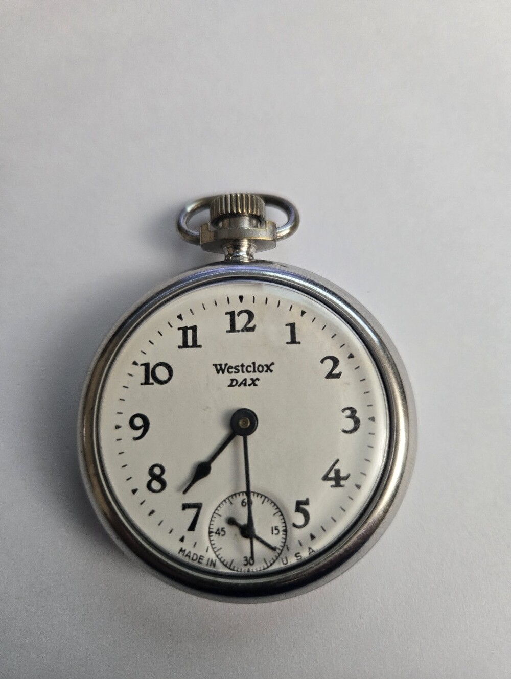 Dax Silver Pocket Watch White Dial
